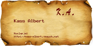 Kass Albert névjegykártya
