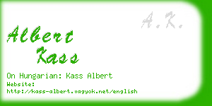 albert kass business card